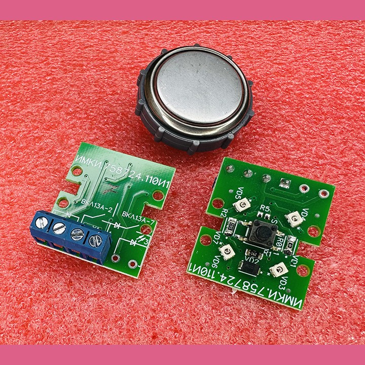 Модуль кнопочный "без символов" с гайкой красная подсветка ШК6000 ВКЛ13А-2П