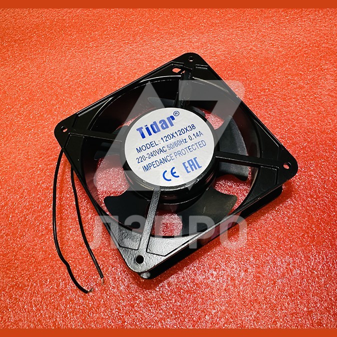 Вентилятор 0.14A 220-240VAC 120x120x38mm (метал. корпус) Tidar